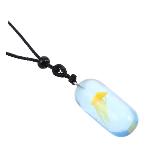 NIYANGLE Leuchtende Quallen-halskette mit Resin-anhänger Meeresinspiriertes Schmuckstück für Damen Strahlt im Dunkeln Langlebig und Vielseitig für Halloween Strand und Meerliebhaber von NIYANGLE