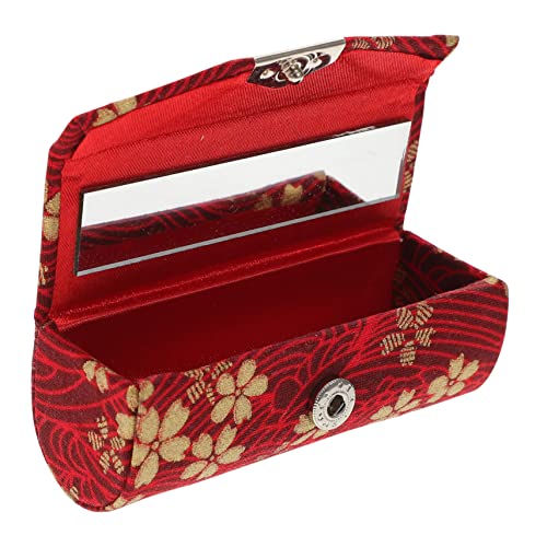 NIYANGLE Lippenstiftetui Im Japanischen Stil Kleiner Lippenstift-organizer Einzelner Lippenstifthalter Mit Spiegel Für Damen Filigrane Aufbewahrungsbox Für Draußen von NIYANGLE