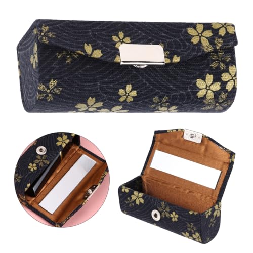 NIYANGLE Lipstick Storage Box Blau Einzelnes Lippenstift etui aus Langlebigem Material Eleganter Lippenstift Organizer mit Stilvollem Muster als Geschenkbox für Damen und Makeup Shops von NIYANGLE