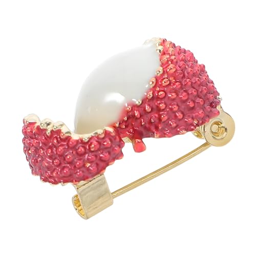 NIYANGLE Litchi Förmige Brosche Damen Anstecknadel Verspieltes Obst Design mit Feiner Detailarbeit für Kleidung Rucksack Hut Modisches Accessoire von NIYANGLE