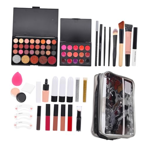 NIYANGLE Make Up Set Damen All in One Kosmetik Komplettset mit Lidschattenpalette Lippenstift Mascara Eyeliner und Pinseln Langlebiges Make Up Kit für Frauen und Mädchen Reise Beauty Set von NIYANGLE