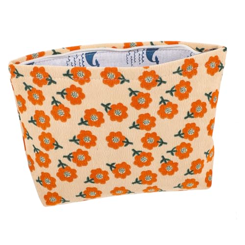 NIYANGLE Make Up mit Blumenmuster Kosmetiktasche für Damen Vintage Toilettenartikel Organizer für Reisen Kleinen NIYANGLE Make Up mit Blumenmuster Kosmetiktasche für Damen Vintage Toilettenartikel Organizer für Reisen Kleinen von NIYANGLE