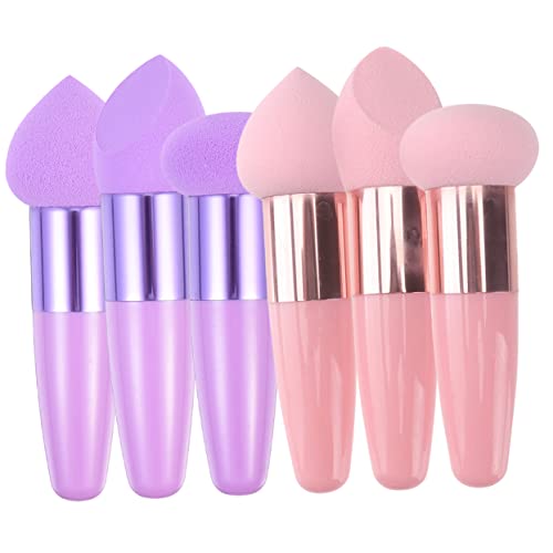 NIYANGLE Make up Pinsel Satz 6 Stücke Hochdichter Make up Schwamm Tragbare Kosmetik Applikatoren Für Frauen Hautfreundliche Für Flüssig Und Puder Foundation von NIYANGLE
