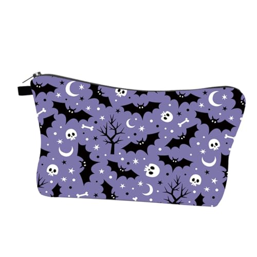 NIYANGLE Makeup Pouch Halloween-Thema wasserdichte Kulturtasche Für Reisen Organizer Mit Großem Stauraum Und Einzigartigem Digitaldruck Für Damen Und Herren von NIYANGLE