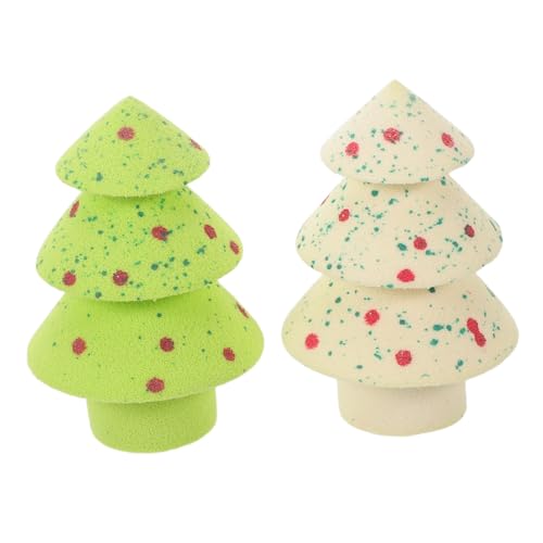 NIYANGLE Makeup Sponge Weihnachten mit Glitzer Sternförmiger Blender für Foundation und Puder Rund Wiederverwendbar Mit Aufbewahrungsbox Feucht Trocken für Frauen von NIYANGLE