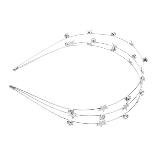 NIYANGLE Mehrschichtiges Metall haarband mit Stern strasssteinen Glänzendes Rutschfestes Stirnband aus Robustem Metall Eleganter Haarschmuck für Frauen und Mädchen bei Hochzeiten Partys von NIYANGLE