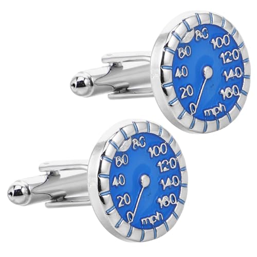 NIYANGLE Manschettenknöpfe Für Herren Blauer Tachometer-design Metallstifte Modisches Accessoire Für Hochzeit Geschäftstreffen Und Besondere Anlässe Langlebige Qualität von NIYANGLE