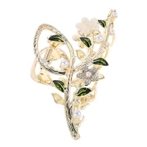 NIYANGLE Metall-blumen-haarspange Filigraner Katzenaugen-blüten-kralleclip für Damen Leichter Stabiler Haarhalter mit Elegantem Vintage-inspiriertem Blumenmotiv für Alltag und von NIYANGLE