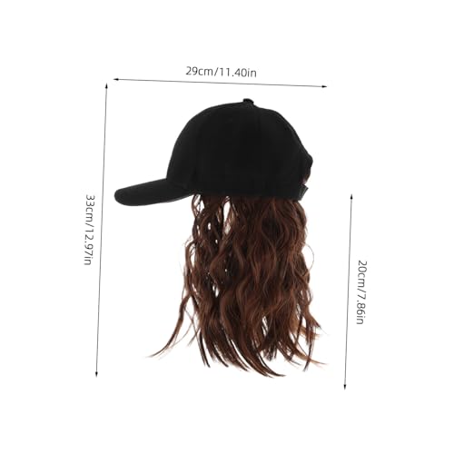NIYANGLE Modische Perücke Baseballcap mit Kurzen Lockigen Braunen Haaren Synthetische Damen Haarmütze für Alltag Bequeme Stylische Kurzhaarperücke mit Integriertem Hut von NIYANGLE