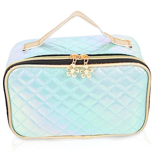 NIYANGLE Multifunktionale Tragbare Kosmetiktasche Wasserdichter Organizer Für Reisen Große Kapazität Modernem Rautendesign Für Make-up Und Toilettenartikel von NIYANGLE