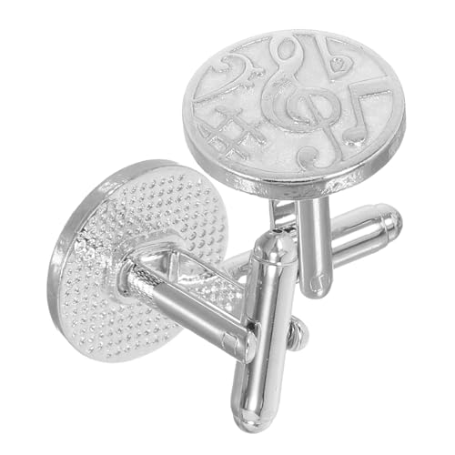 NIYANGLE Musikthema Manschettenknöpfe Schmuck Manschettenknöpfe Musik Französisches Hemd Manschettenknacken Legierung Silber von NIYANGLE
