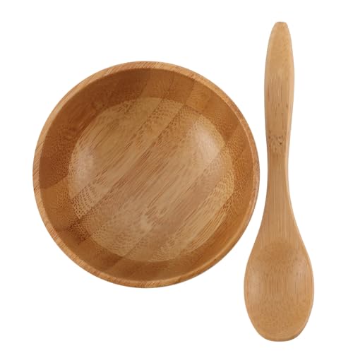 NIYANGLE Nachhaltiges Teiliges DIY Maskenrührset aus Natürlichem Leichtes Tragbares Rührschälchen mit Ergonomischem Löffel Multifunktionales Make Up Werkzeug für Hautpflege und Haarstyling von NIYANGLE