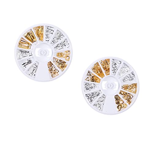 NIYANGLE Nagelniete Metallniete Boxen Geometrische Form Maniküreniete Nietendekoration Diy Fingernagel Patch Maniküre Zubehör Für Natürliche Oder Künstliche Nägel von NIYANGLE