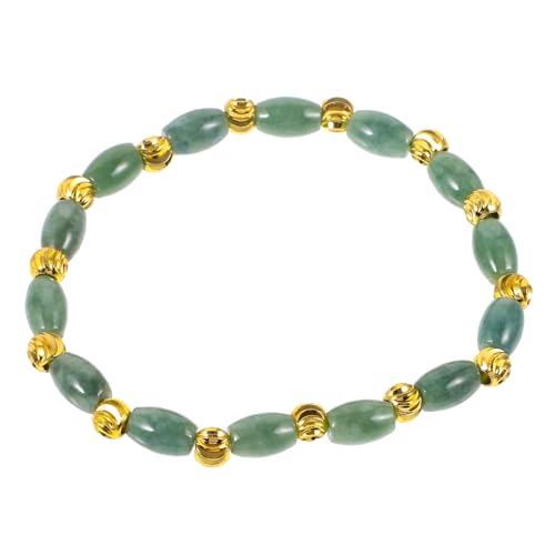 NIYANGLE Natürliche Jadeperlen Armband Schmuck für Damen und Herren Dehnbares Party Accessoire Geschenkidee Handgefertigtes Schmuckstück mit Schutzwirkung von NIYANGLE