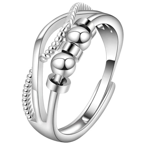 NIYANGLE Offener Verstellbarer Ring für Damen Mehrlagiger Knöchelring Wasserdichtes Schmuckstück für als für Geburtstag Verlobung Freundin Frau von NIYANGLE