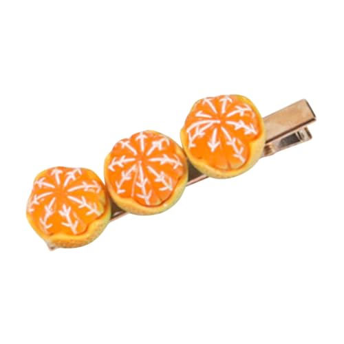 NIYANGLE Haarspange Mit Früchten Für Damen Kleine Haarspange Orangefarben Haarschmuck Obstform Haarnadel Für Frauen Süßes Haar Accessoire von NIYANGLE