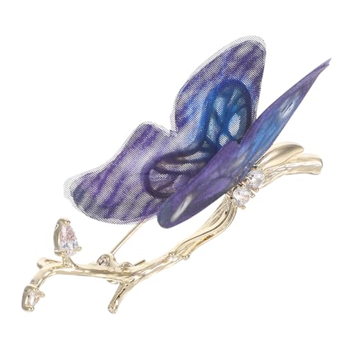 NIYANGLE Organza Schmetterlingsbrosche Kupfer Anstecknadel Modischer Schal Cardigan-clip Geschenkidee für Brautjungfern Hochzeiten Abendkleider und Festliche Anlässe von NIYANGLE