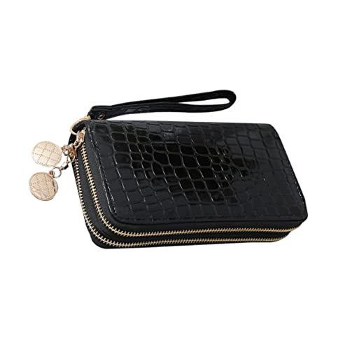 NIYANGLE Damen Geldbörse Aus Lackleder Mit Langem Reißverschluss Mehrere Fächer Für Karten Bargeld Münzen Als von NIYANGLE