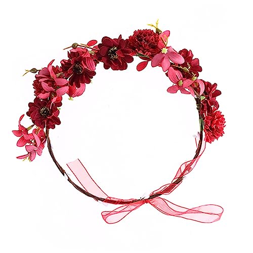 NIYANGLE Party-haarreif Aus Sonnenblumen-kopfschmuck Für Performance Leichtes Stirnband Mit Exquisiter Verarbeitung Rot Haardekoration Für Festivals Und Cosplay-veranstaltungen von NIYANGLE
