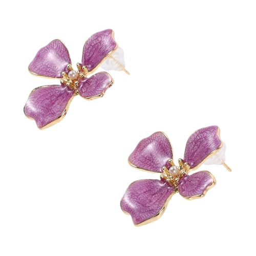 NIYANGLE Pastell Blüten Ohrstecker mit Künstlicher Perle Leichte Damen Schmuckstücke für Hochzeiten Partys Geburtstagsgeschenke Romantisches Design von NIYANGLE
