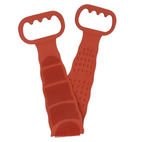 NIYANGLE Peeling-Badebürste heizlùfter hautrein spülmittel bürste Badewannenbürste Körperwäscher Handtuch lang schrubben Bürsten Spa-Schrubber Massagestrubber Kieselgel Orange von NIYANGLE