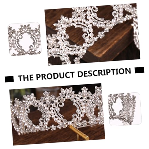NIYANGLE Perlen Haarreif Brautschmuck mit Funkelnden Strasssteinen Halbrunde Tiara für Hochzeit und Party Edles Haarschmuck Accessoire für Damen Elegant und Formstabil von NIYANGLE