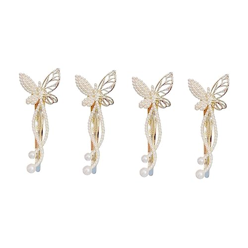 NIYANGLE Perlen Haarspange 4 Stück Haarnadeln für Damen Vielseitiger Haarschmuck für Hochzeiten Partys Verabredungen Schmetterlings Design für Festliche Anlässe von NIYANGLE
