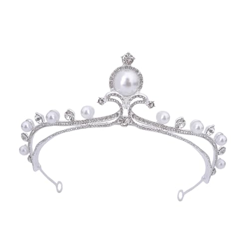 NIYANGLE Perlen Tiara für Frauen Strahlende Braut Krone mit Funkelnden Strasssteinen Bequemer Kopfschmuck für Hochzeit Feier Party und Festliche Anlässe Langlebiges Design Leicht und von NIYANGLE