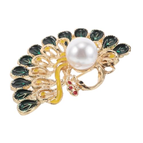 NIYANGLE Pfau Brosche Tierbroschen Kristall-kleiderbrosche Geburtstag Schmuck Tierstift Aus Kristall Mädchenschmuck Vogelbrosche Aus Strass -pin Anstecknadeln Zinklegierung Green von NIYANGLE