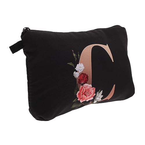 NIYANGLE Reise Kosmetiktasche aus Polyester Tragbare Toiletten Organizer Tasche mit Goldenen Buchstaben für Damen Perfekter Make Up und Aufbewahrungstasche für Reisen und Freizeit von NIYANGLE