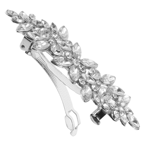 NIYANGLE Rhinestone Haarklammer Silber Funkelndes Braut Haarclip für Damen Hochzeit Brautjungfern Haarschmuck Elegant Fester Sitz Leicht Tragbar Stilvoll für Festliche Anlässe von NIYANGLE