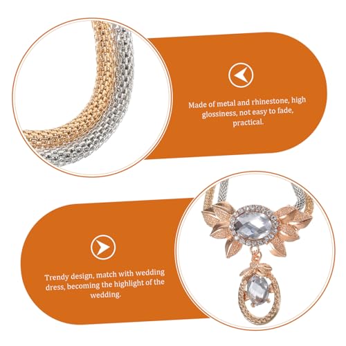 NIYANGLE Rhinestone Schmuck Set Damen mit Halskette Ohrhänger Brosche und Armband Metall und Funkelnde Strasssteine Vielseitig Kombinierbar für Hochzeit Geburtstag und Festliche Anlässe von NIYANGLE