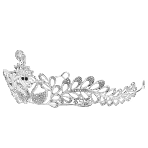 NIYANGLE Rhinestone Tiara Krone mit Design Silbernes Braut Diadem für Hochzeit Hochwertiger Haarschmuck mit Funkelnden Strasssteinen Leicht zu Tragen Accessoire für Braut von NIYANGLE