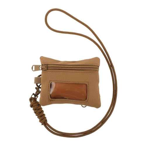 NIYANGLE Robuste Outdoor Geldbörse Canvas mit Reißverschluss Münzfach Wallet mit Kartenfächern und Bargeldfach für Wandern Laufen Kompakte Taktische Mini Geldbörse Khaki von NIYANGLE