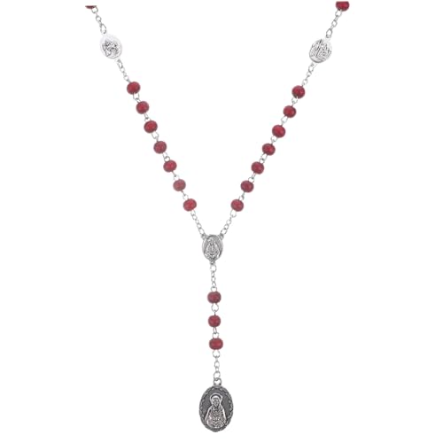 NIYANGLE Rosenkranz Halskette Lange Perlenkette Katholisch Gebetskette Modisch für Damen Herren Eleganter Schmuck von NIYANGLE