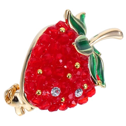 NIYANGLE Rote Erdbeer-brosche Niedliche Frucht-anstecknadel Vielseitige Anstecknadel für Kleidung Rucksäcke Kleider Jacken und Hüte Verspieltes Design für Damen von NIYANGLE