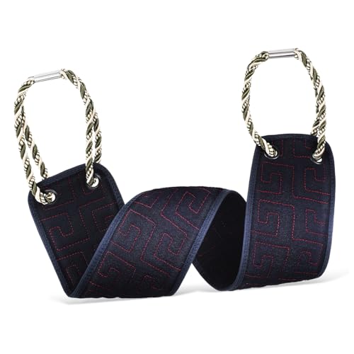 NIYANGLE Rückenwaschhandschuh Doppelseitiger Peeling Waschlappen mit Griffen Exfolierendes Badetuch für Effektive und Hautpflege für Körperpartien von NIYANGLE