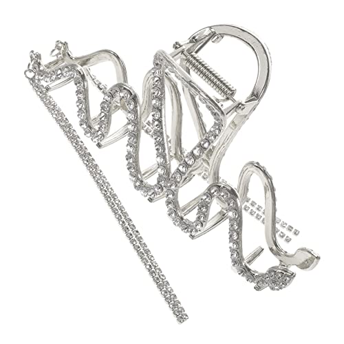 NIYANGLE Haarklammer Schlangenform mit Quaste und Strass für Damen Große Metallklammern für Dickes Haar Haarstyling Zubehör für Verschiedene Anlässe von NIYANGLE