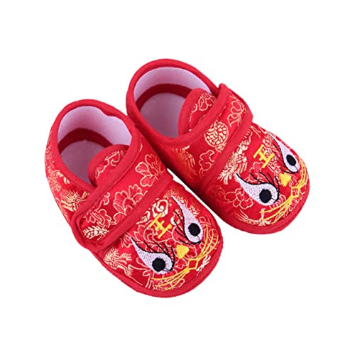 NIYANGLE Schühchen Warm Gefüttert Rutschfeste Weiche Sohle Gestickte Tiger Motiv Babyschuhe Für Monate Kleinkinder von NIYANGLE