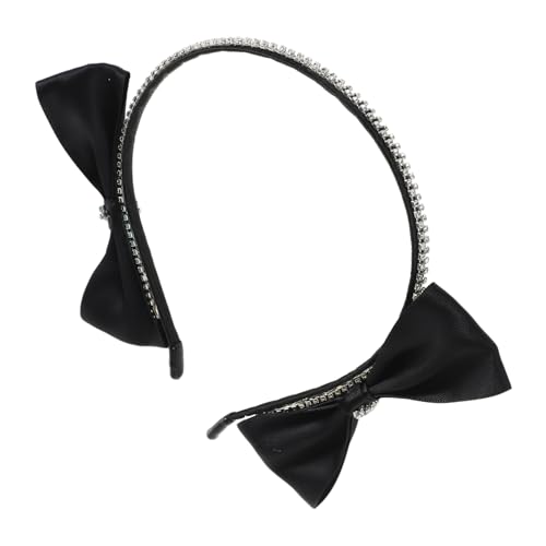 NIYANGLE Strass-haarband Mit Schleife Schwarzes Stirnband Für Damen Glitzerndes Stirnband Mit Schleifen-akzent Leichtes Und Kompaktes Haar-accessoire von NIYANGLE