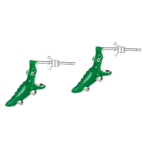 NIYANGLE Sterlingsilber Krokodil Ohrstecker Kreativer Ohrschmuck Grünes Emaille Mädchen Modischer Ohranhänger Geschenkidee NIYANGLE Sterlingsilber Krokodil Ohrstecker Kreativer Ohrschmuck Grünes Emaille Mädchen Modischer Ohranhänger Geschenkidee von NIYANGLE