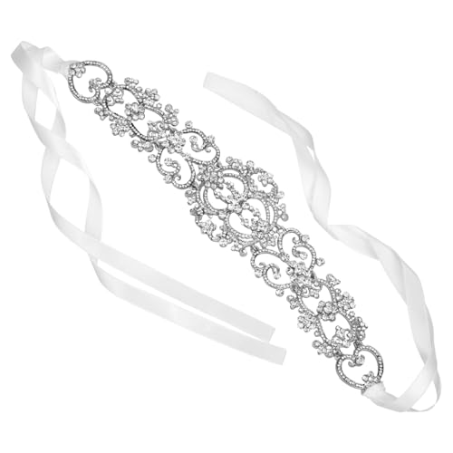 NIYANGLE Braut Haarschmuck Stirnband Für Hochzeits-haarband Mit Riemen Für Braut Brautjungfer Und Partys Silberfarbene Haaraccessoires Für Festliche Anlässe von NIYANGLE