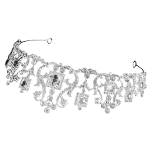NIYANGLE Stirnband aus Legierung und Funkelnden Strasssteinen Wiederverwendbar Leichtes Design für Hochzeit Party Brautaccessoire Silberne Tiara mit Feinen Details von NIYANGLE