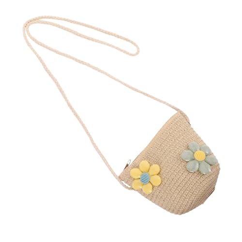 NIYANGLE Strand-umhängetasche Aus Stroh Für Mädchen Gewebte Kleine Kinderhandtasche Leicht Und Tragbar Schulter Oder Quertrageoption Langlebig Und Pflegeleicht von NIYANGLE