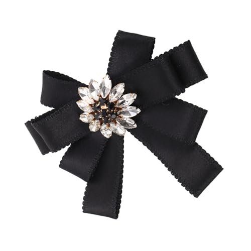 NIYANGLE Vorgebundene Schleifenbrosche Mit Strass Anstecknadel Für Damen Elegantes Kleidungszubehör Für Anzug Und Hemd Strassschmuck Mit Süßem Schleifendesign von NIYANGLE