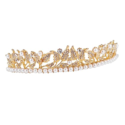 NIYANGLE Strass Krone Hochzeit Vintage Haar Accessoires Braut Tiara Brautkrone Braut Kopfschmuck Festzug Strass Tiara Für Frauen Haar Accessoire Für Golden von NIYANGLE