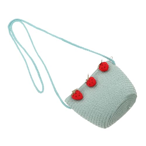 NIYANGLE Strohtasche Handgewebt Leicht Tragbar Süße Umhängetasche Für Mädchen Für Sommerausflüge Picknick Und Strand Atmungsaktives Natürliches Material Kompakt Für Kleinkinder Und Eltern von NIYANGLE