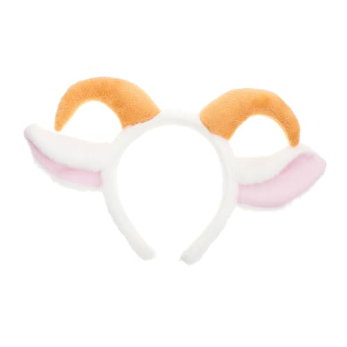 NIYANGLE Süßes Schaf-ohr-stirnband Mit Hörnern Plüsch-lamm-haarband Für Junge Mädchen Und Erwachsene Perfektes Accessoire Für Tierkostüme Und Feiertagsdekorationen von NIYANGLE