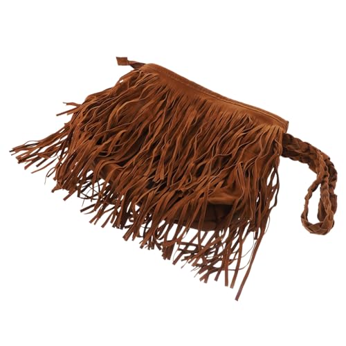 NIYANGLE Tassel Schultertasche Damen Fransen Umhängetasche aus Robustem Lederimitat Handgefertigte Vintage Tote Bag mit Großem Fassungsvermögen für Alltag Arbeit und Besondere Anlässe von NIYANGLE
