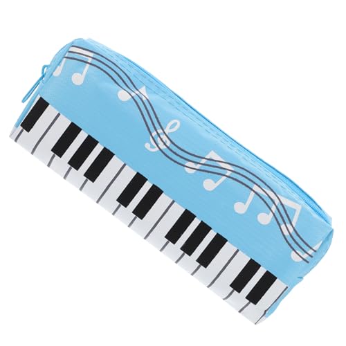 NIYANGLE Federmäppchen Klaviertastatur Muster Großes Stifteetui für Mädchen Tragbarer Organizer aus Segeltuch für Schule Büro von NIYANGLE